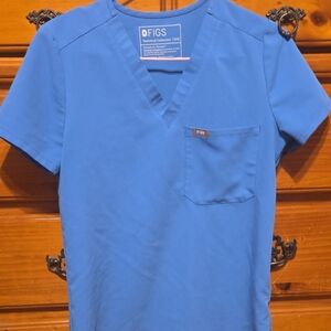 Figs Blue Scrub Top
